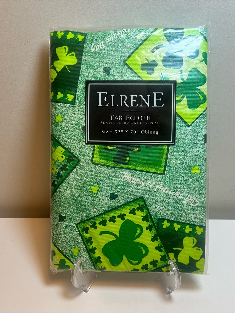 Elrene Green Vinyl Shamrock St. Patrick's Day Tablecloth